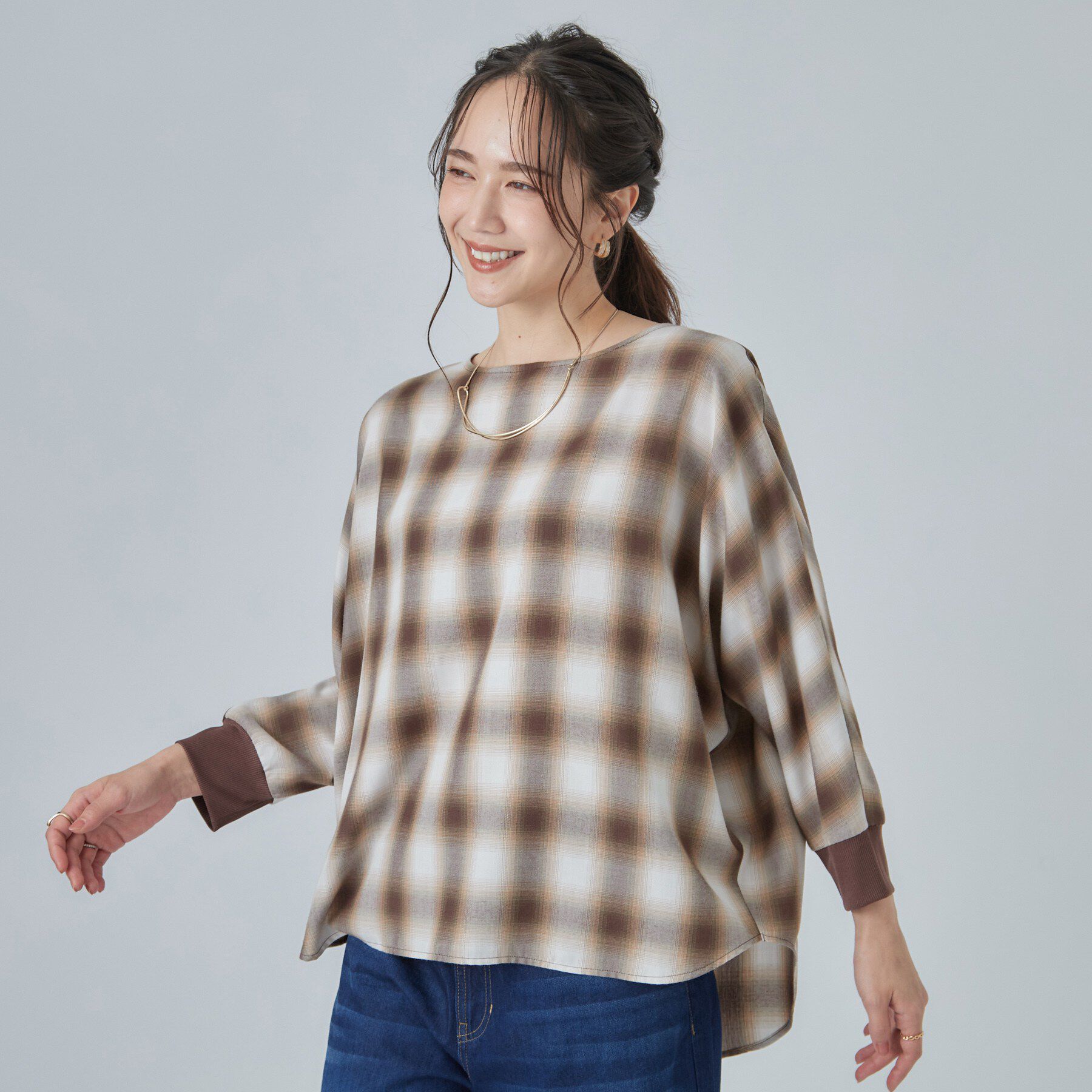SHOO･LA･RUE「【着丈選べる/洗濯後しわになりにくい】インせず着られる ドルマンブラウス」|シャツ・ブラウス|