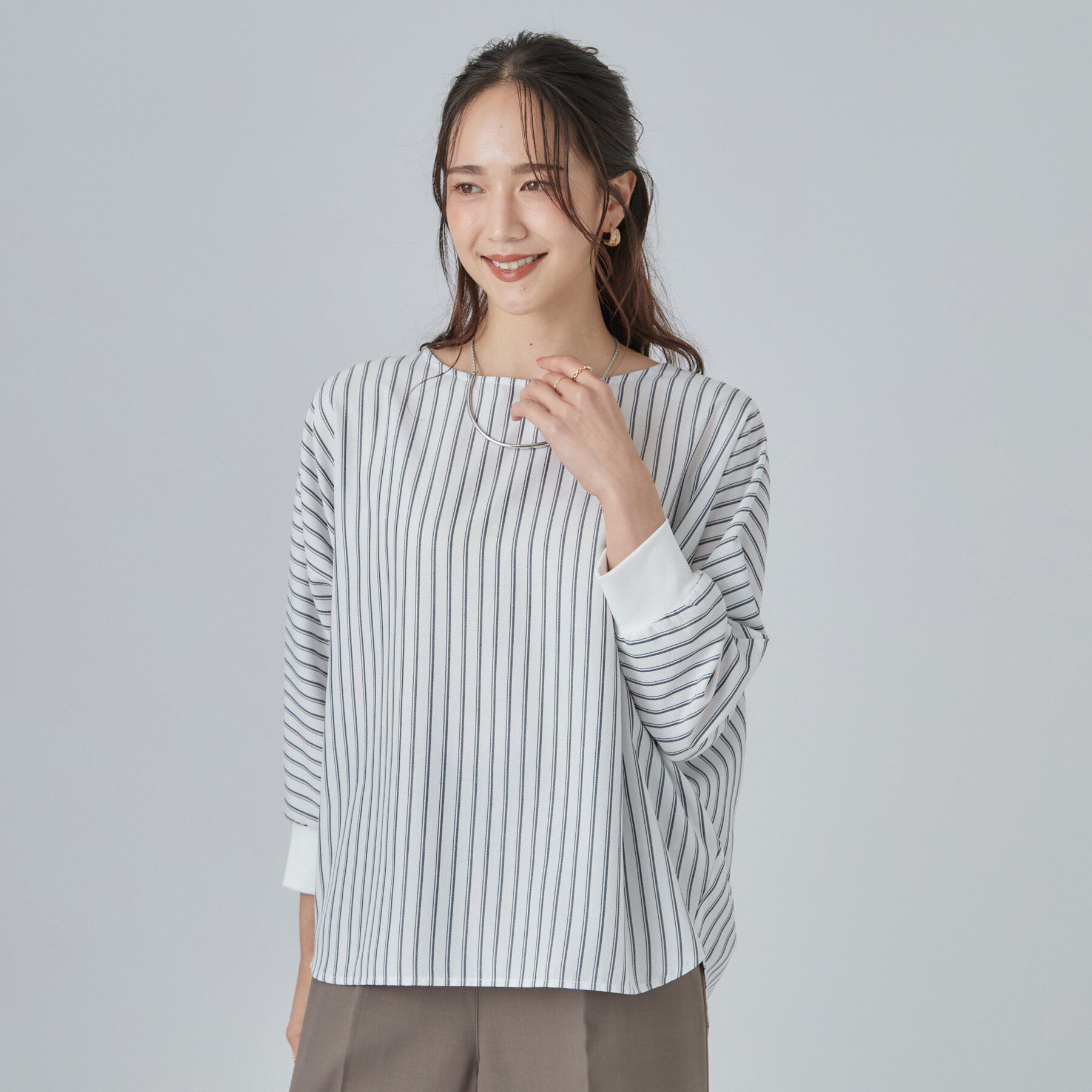 SHOO･LA･RUE「【着丈選べる/洗濯後しわになりにくい】インせず着られる ドルマンブラウス」|シャツ・ブラウス|