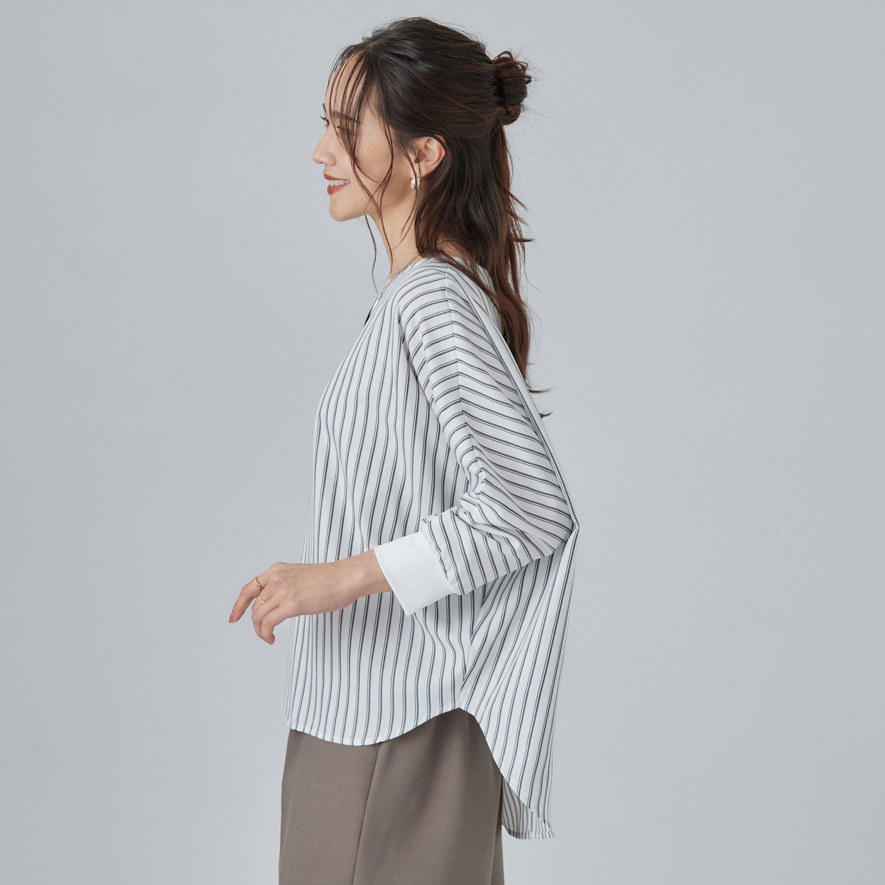 SHOO･LA･RUE「【着丈選べる/洗濯後しわになりにくい】インせず着られる ドルマンブラウス」|シャツ・ブラウス|