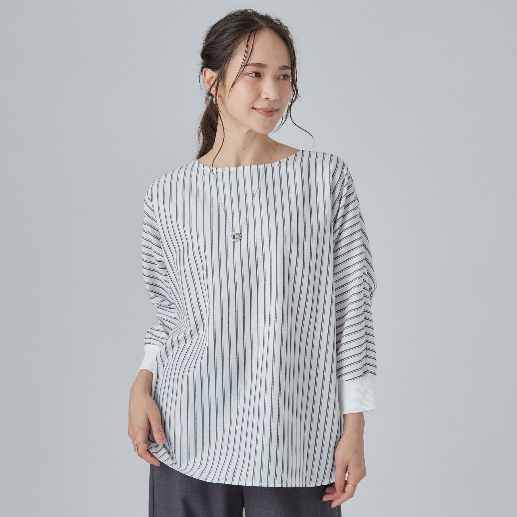 SHOO･LA･RUE「【着丈選べる/洗濯後しわになりにくい】インせず着られる ドルマンブラウス」|シャツ・ブラウス|