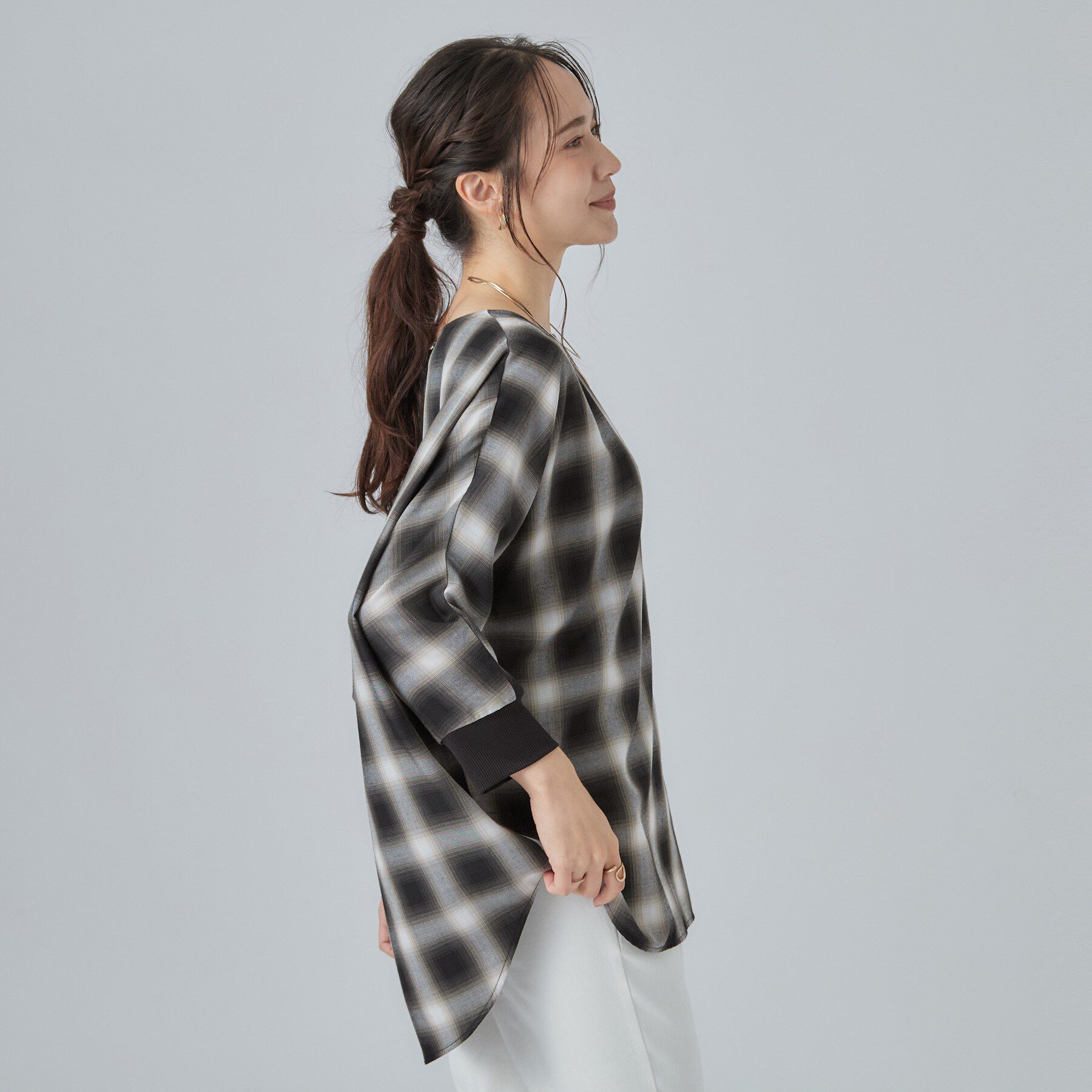 SHOO･LA･RUE「【着丈選べる/洗濯後しわになりにくい】インせず着られる ドルマンブラウス」|シャツ・ブラウス|
