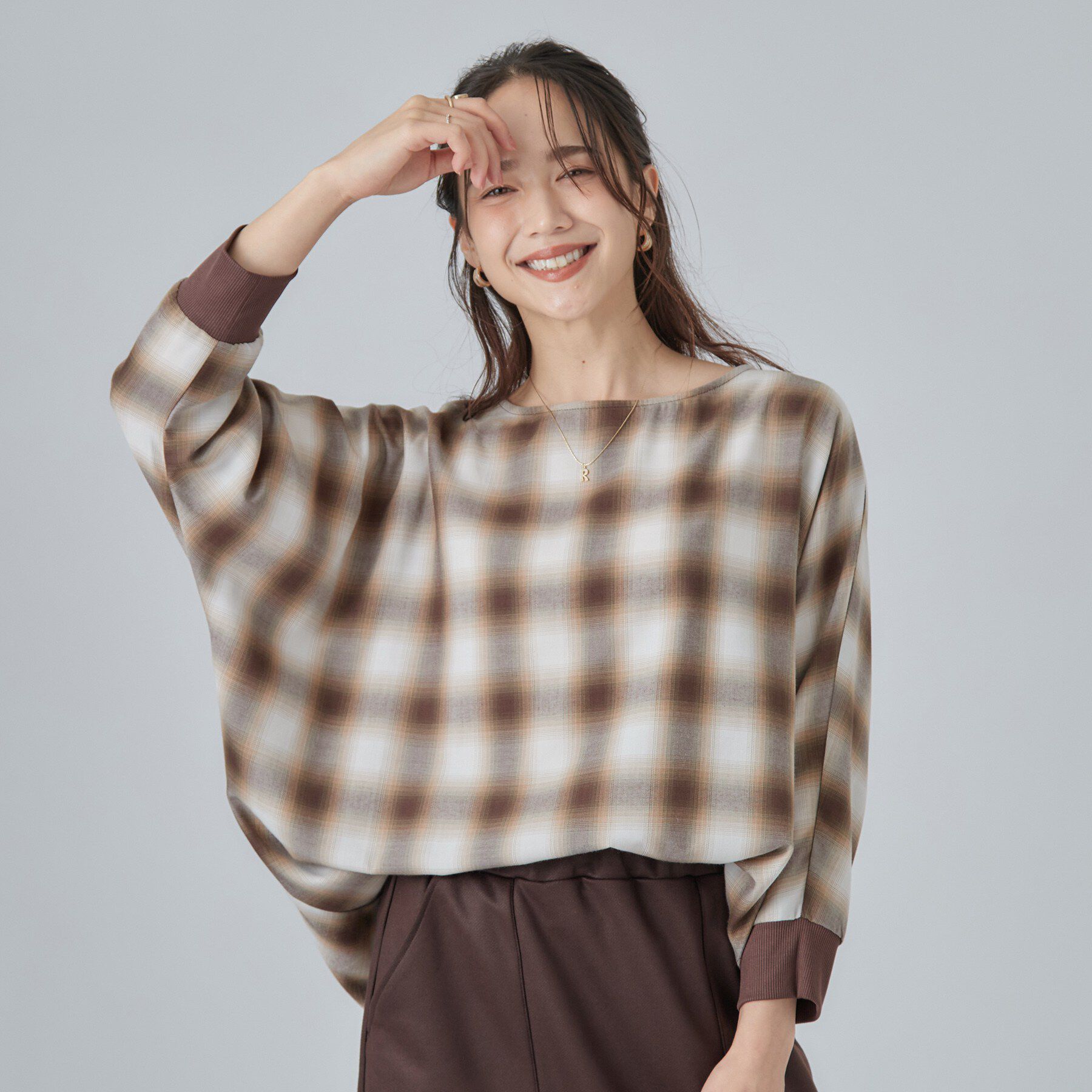 SHOO･LA･RUE「【着丈選べる/洗濯後しわになりにくい】インせず着られる ドルマンブラウス」|シャツ・ブラウス|