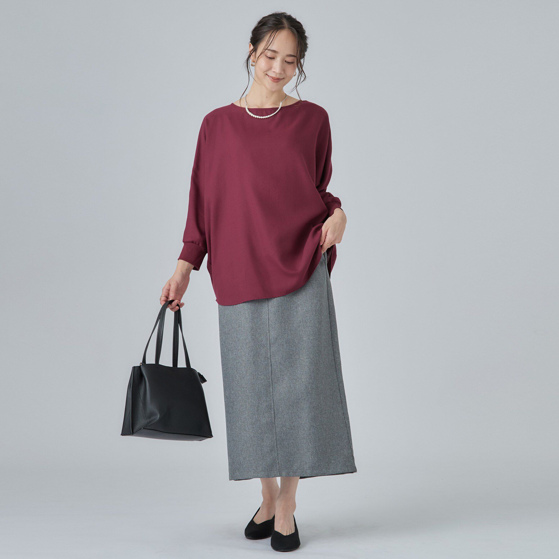 SHOO･LA･RUE「【着丈選べる/洗濯後しわになりにくい】インせず着られる ドルマンブラウス」|シャツ・ブラウス|