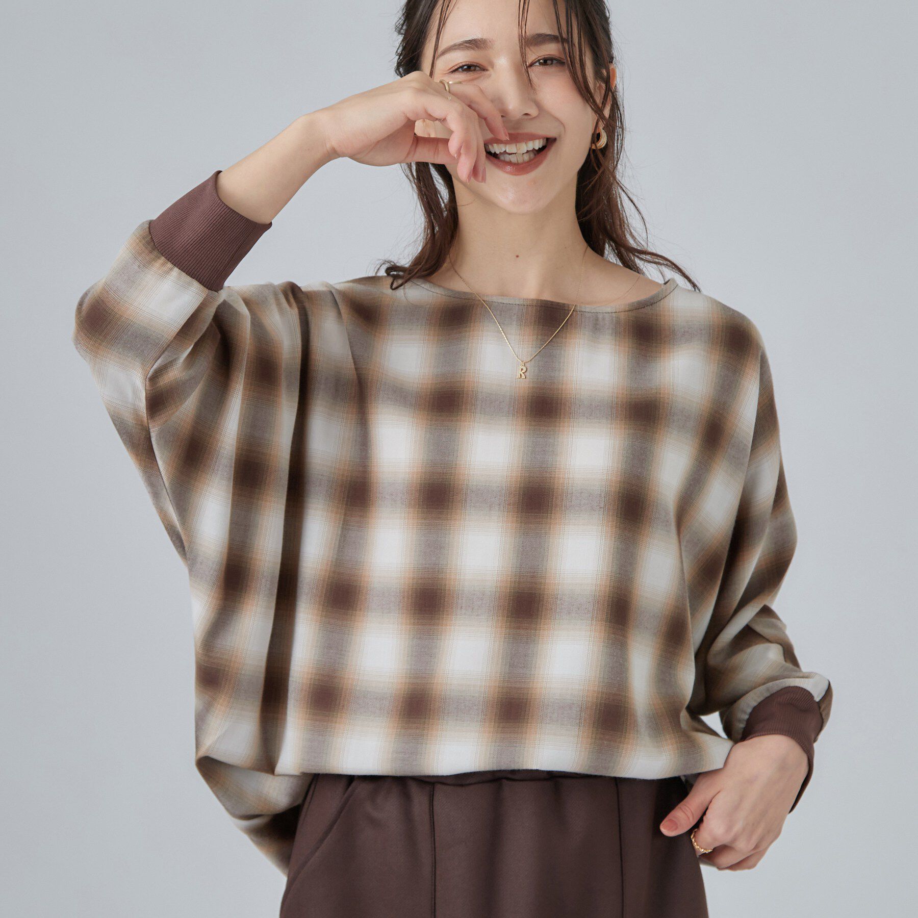 SHOO･LA･RUE「【着丈選べる/洗濯後しわになりにくい】インせず着られる ドルマンブラウス」|シャツ・ブラウス|ベージュロング(75