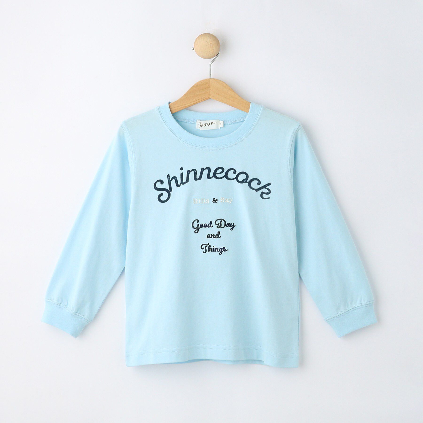 Dessin「【洗える】オーガニックコットンロングTシャツ」|Tシャツ・カットソー|ブルー(091)