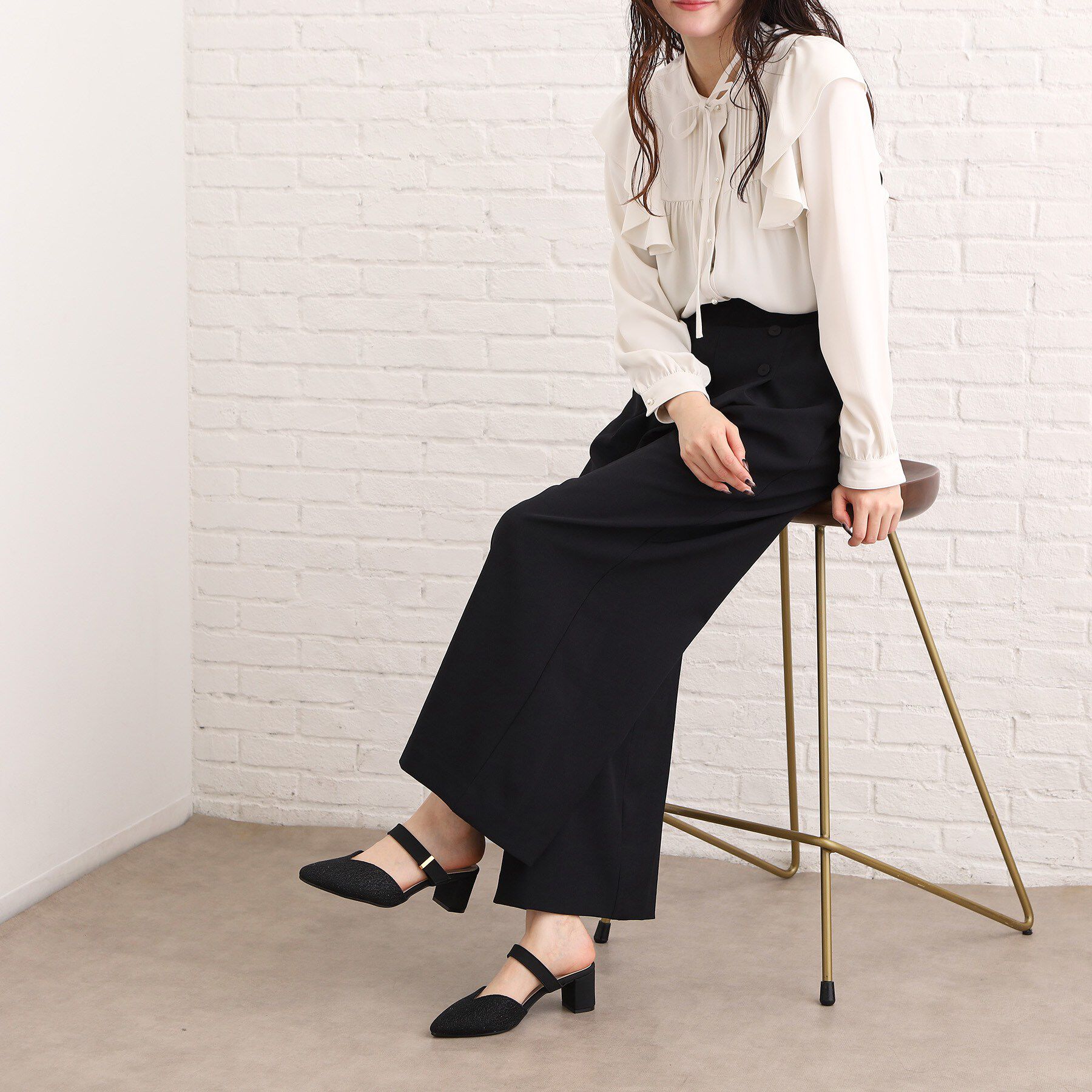 ESPERANZA「シャイニーミュールパンプス」|パンプス|
