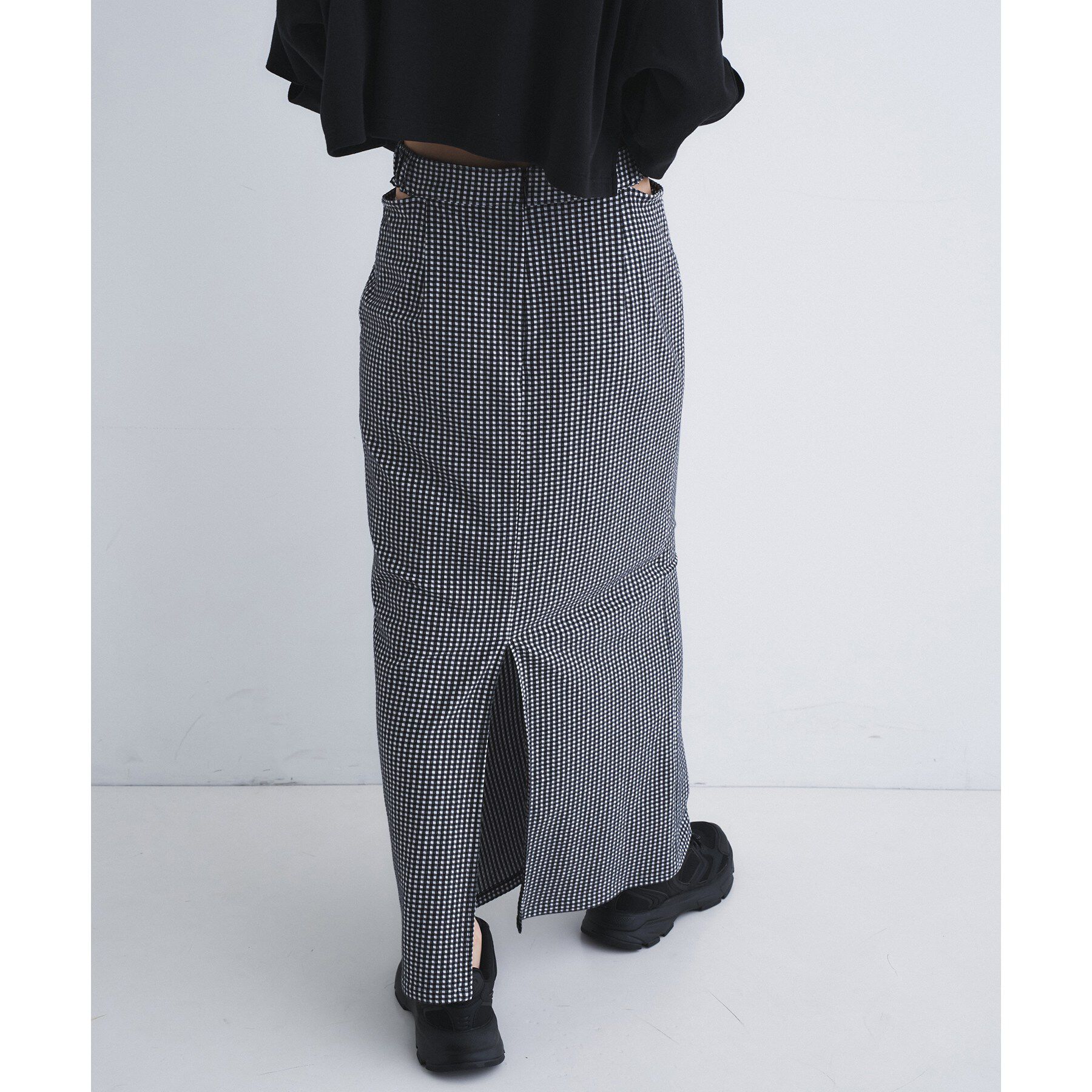CODE A「gingham check pencil skirt」|スカート|