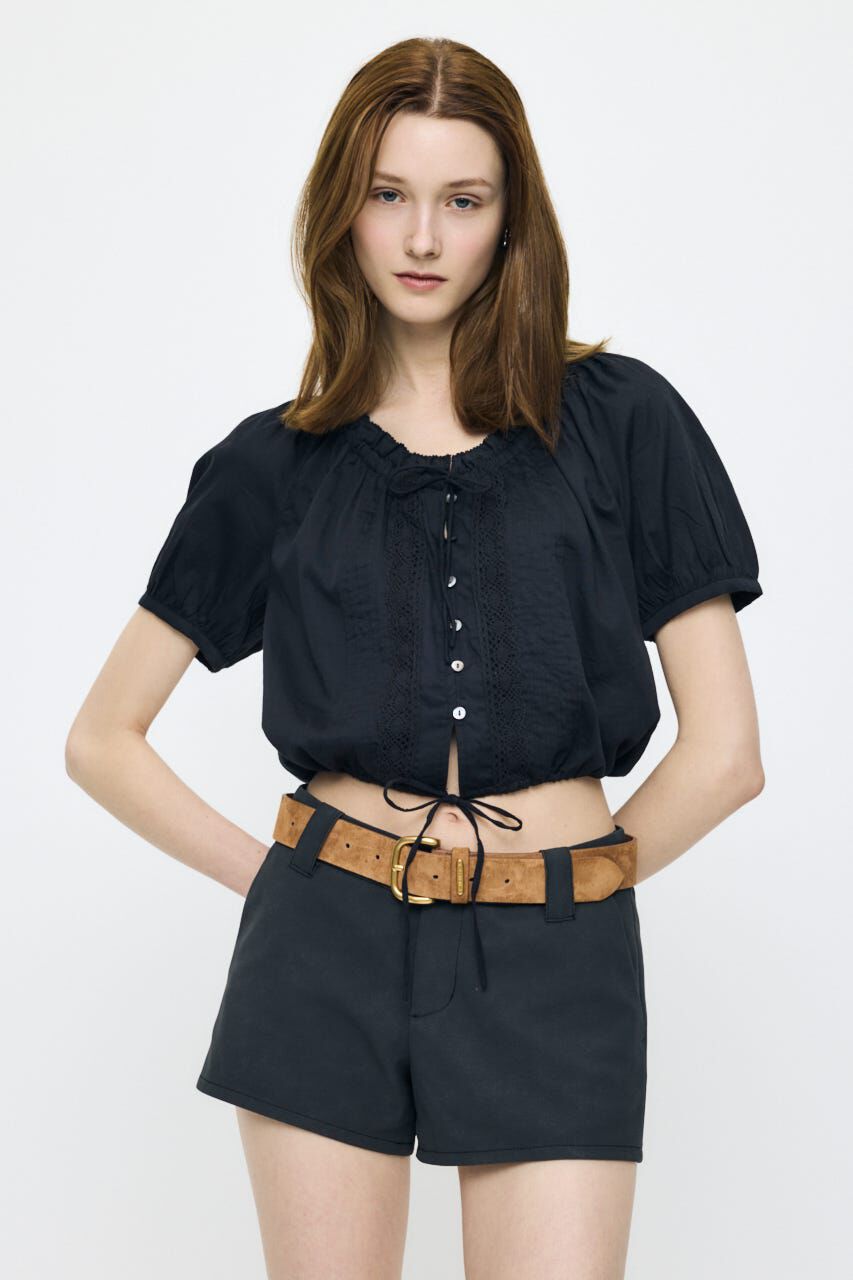 MOUSSY「SCOOP NECK PIN TUCK ブラウス」|シャツ・ブラウス|