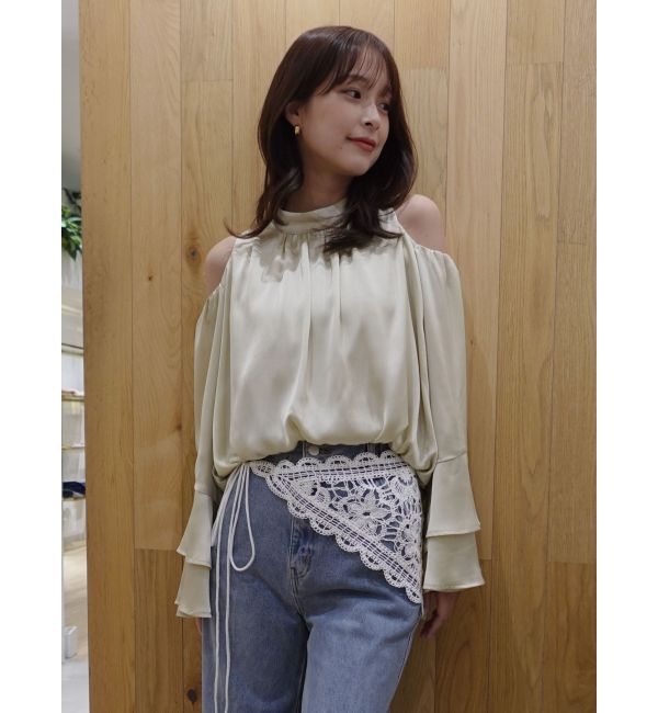 LAGUNAMOON「ニットレース刺繍スカーフ」|バンダナ・スカーフ|