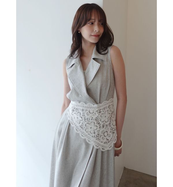 LAGUNAMOON「ニットレース刺繍スカーフ」|バンダナ・スカーフ|
