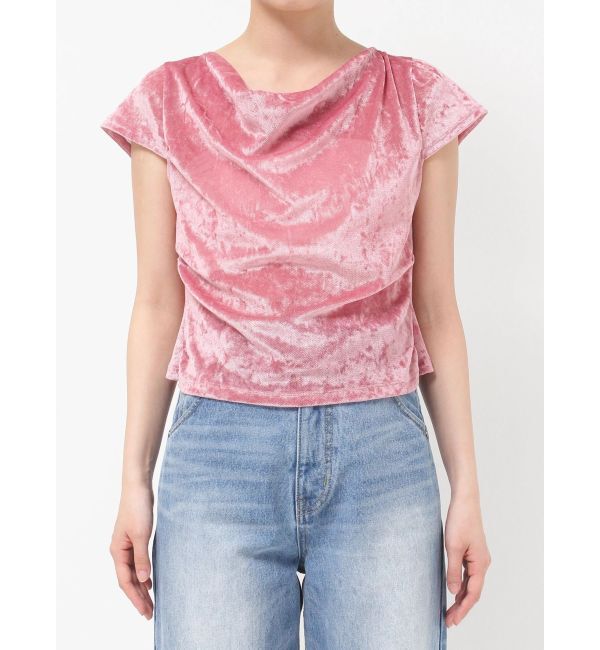 LAGUNAMOON「バックリボンベロアトップス」|Tシャツ・カットソー|