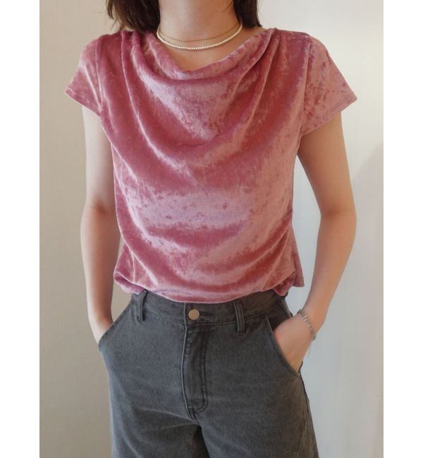 LAGUNAMOON「バックリボンベロアトップス」|Tシャツ・カットソー|