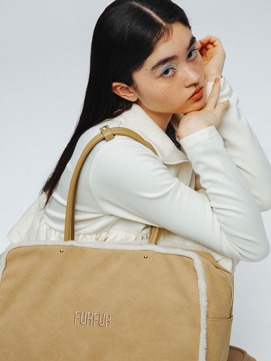 FURFUR「ムートンライクアンクルレースアップブーツ」|ショートブーツ|