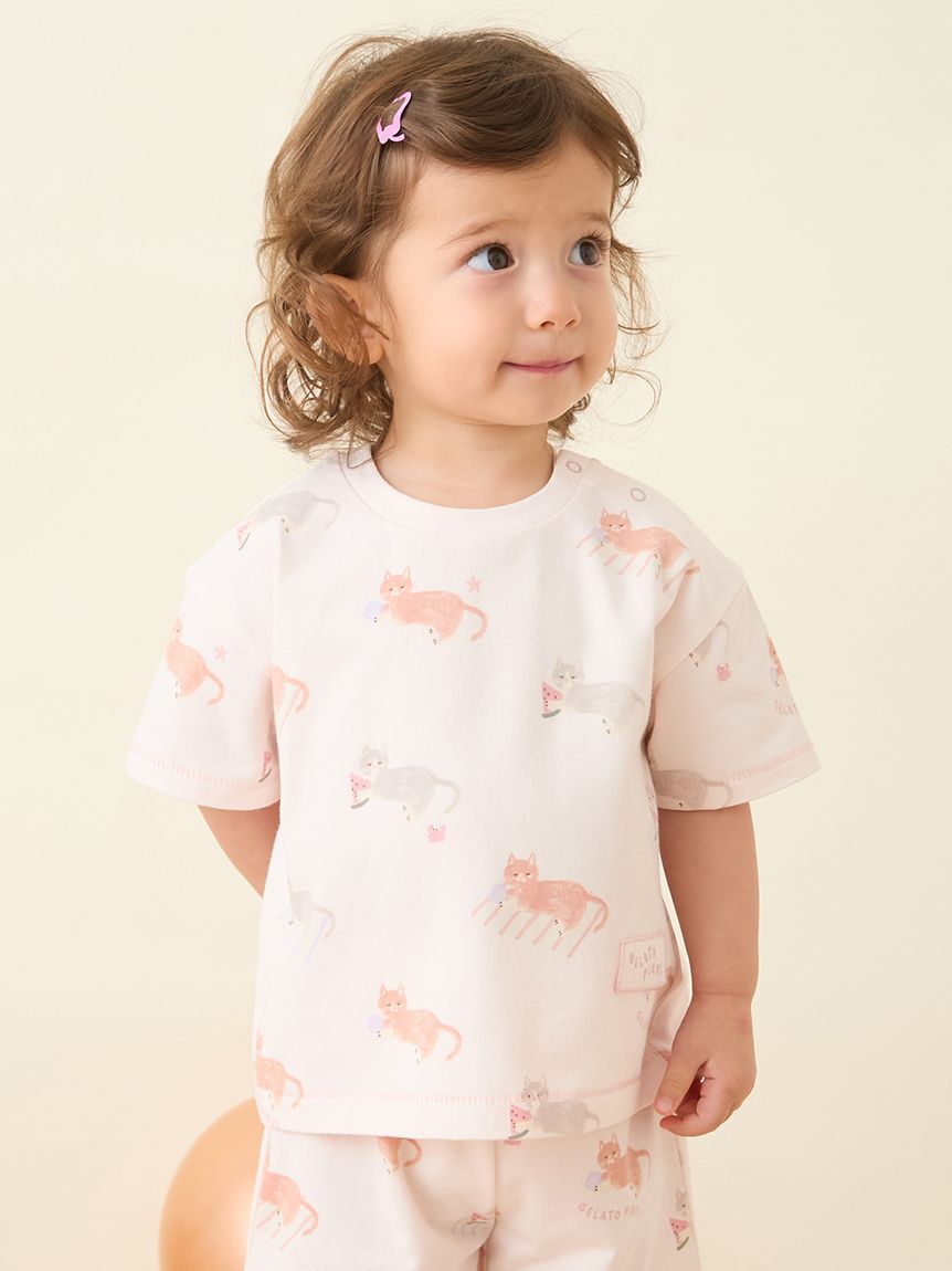 GELATO PIQUE KIDS & BABY「【BABY】シーサイドキャット柄半袖Tシャツ」|その他ベビーウェア|PNK
