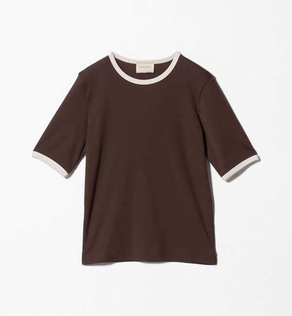 UNITED ARROWS「リブ バイカラーパイピング 五分袖 Tシャツ」|Tシャツ・カットソー|
