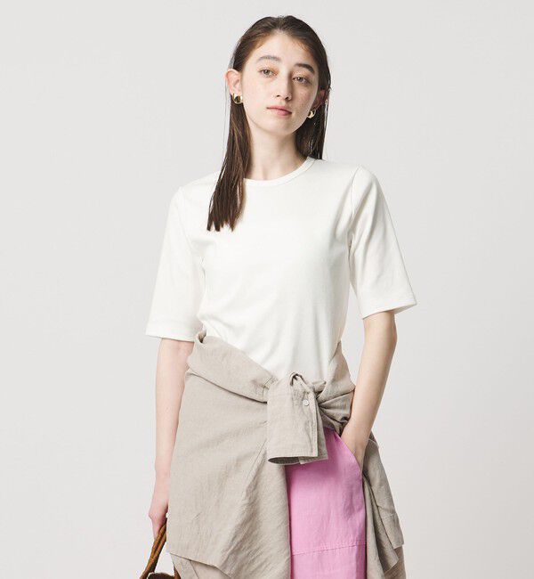 UNITED ARROWS「５分袖 コットン フライス Tシャツ」|Tシャツ・カットソー|