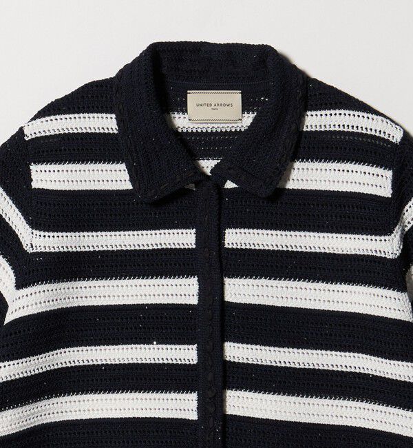 UNITED ARROWS「メッシュ スパングル カーディガン ‐ウォッシャブル‐」|カーディガン|