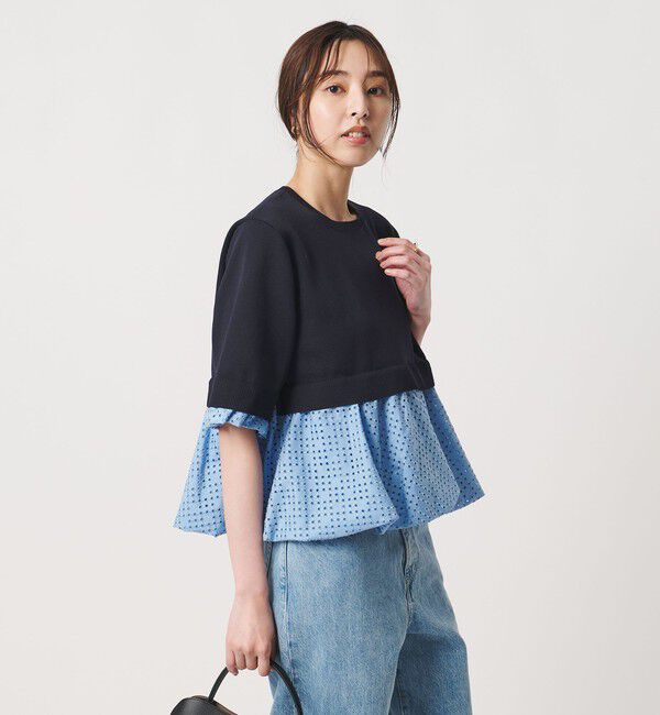 UNITED ARROWS「カットワーク バルーン シルエット ニット ‐ウォッシャブル‐」|ニット・セーター|