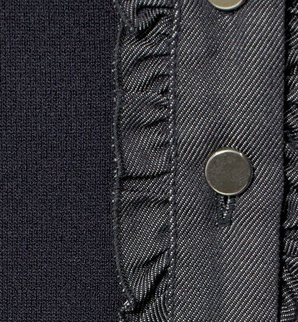 UNITED ARROWS「六分袖 デニムライク ポロニット ‐ウォッシャブル‐」|ニット・セーター|