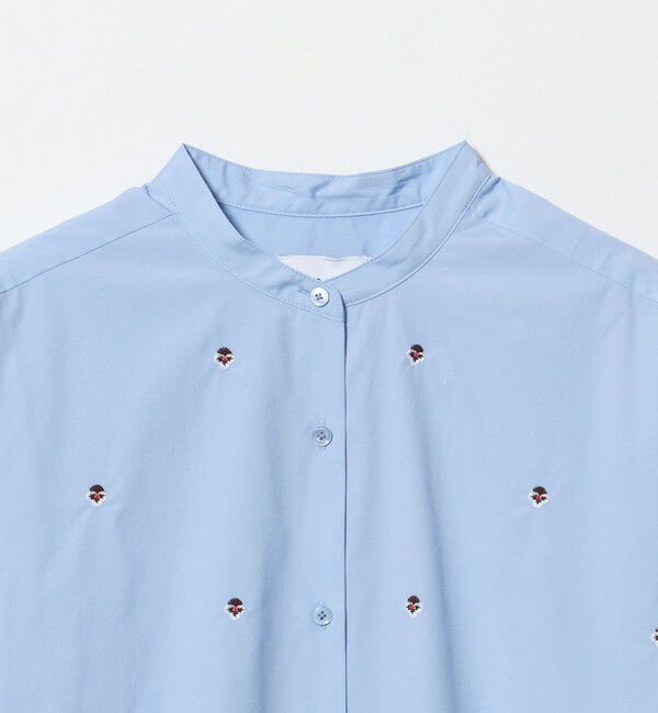 UNITED ARROWS「エンブロイダリーフラワー バンドカラー シャツ 26FW」|シャツ・ブラウス|