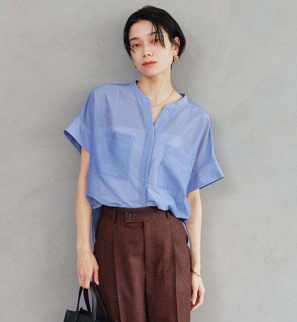 UNITED ARROWS green label relaxing「カールマイヤー ポケット ショートスリーブ ブラウス マシンウォッシャブル 通気性」|シャツ・ブラウス|COBALT