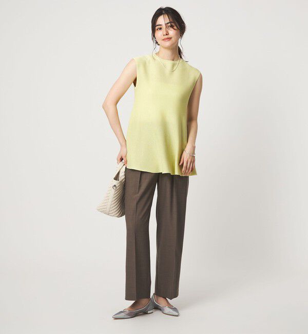 UNITED ARROWS green label relaxing「ブライトシアー ペプラム ノースリーブ ニット」|ニット・セーター|