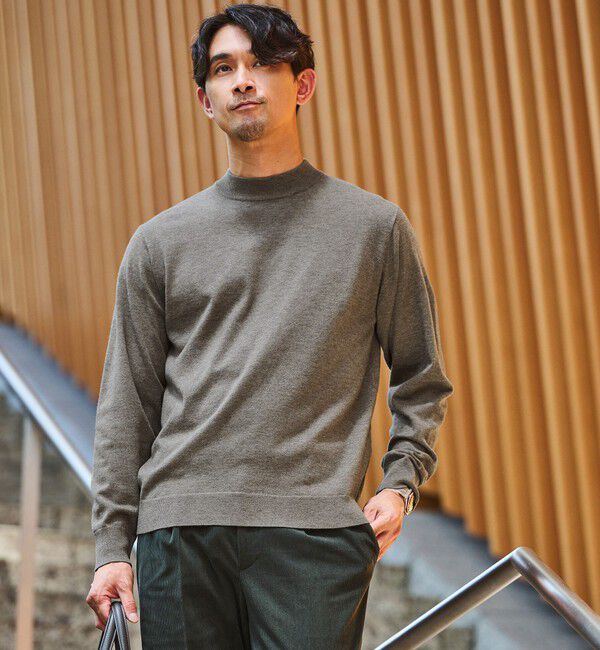 UNITED ARROWS green label relaxing「【WEB限定】JUST fit ハイゲージ ジャケイン モックネック ニット」|ニット・セーター|OLIVE