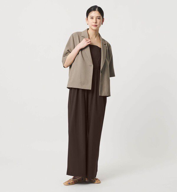 BEAUTY&YOUTH UNITED ARROWS「【WEB限定 Wardrobe DAILY MINIMAL】ギャザーノースリーブ オールインワン 接触冷感 UVカット はっ水」|オールインワン|