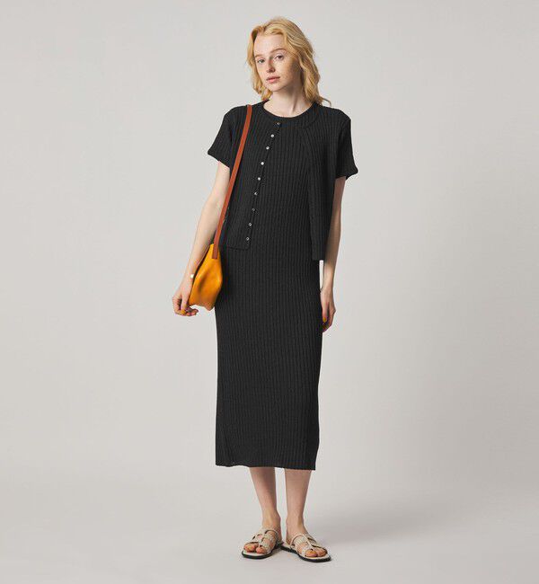 STEVEN ALAN「＜Steven Alan＞リブ ショートスリーブ カーディガン」|カーディガン|