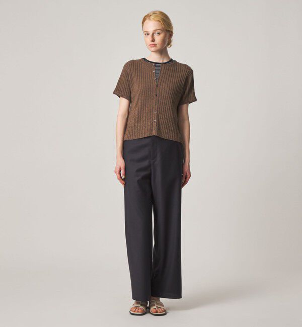STEVEN ALAN「＜Steven Alan＞リブ ショートスリーブ カーディガン」|カーディガン|