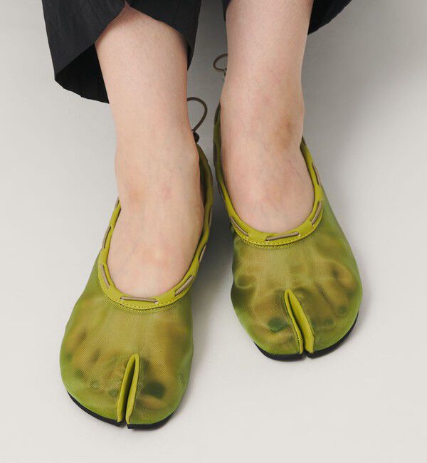 BEAUTY&YOUTH UNITED ARROWS「＜PAES＞メッシュ ストリング フラットシューズ」|ローファー|LIME