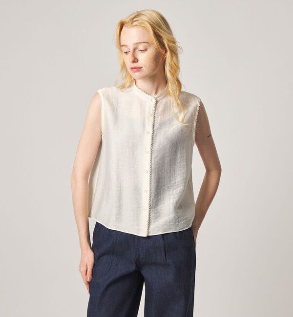 STEVEN ALAN「＜Steven Alan＞レース ノースリーブ ブラウス」|チュニック|OFF WHITE