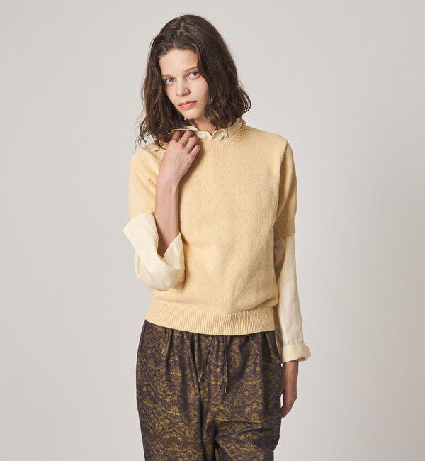STEVEN ALAN「＜Steven Alan＞ハーフスリーブ ニット プルオーバー」|ニット・セーター|NATURAL