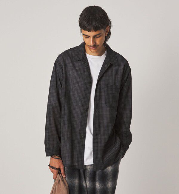 STEVEN ALAN「＜Steven Alan＞ ウール チェック オープンカラー オーバー シャツ」|シャツ・ブラウス|