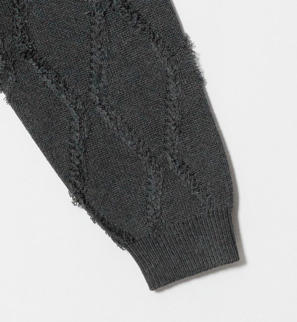 BEAUTY&YOUTH UNITED ARROWS「フリンジ パターン スキッパー ニット」|ニット・セーター|