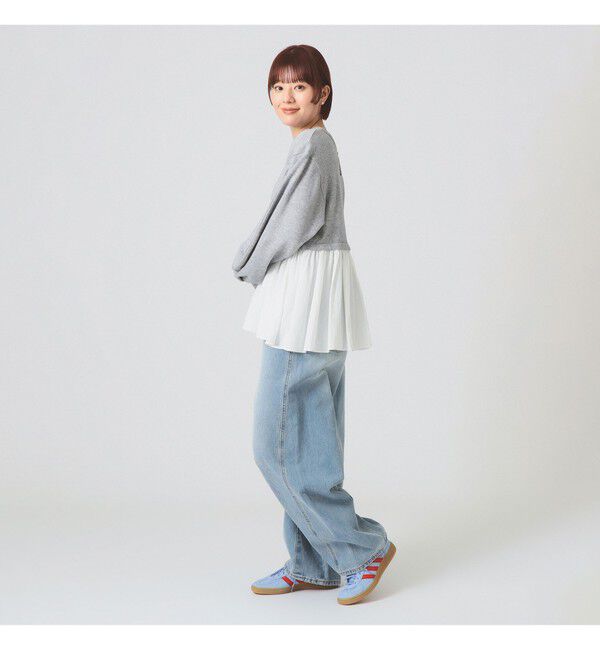 Ray BEAMS 「ギャザー キリカエ スウェット クルーネック トップス」|スウェット・ジャージ|