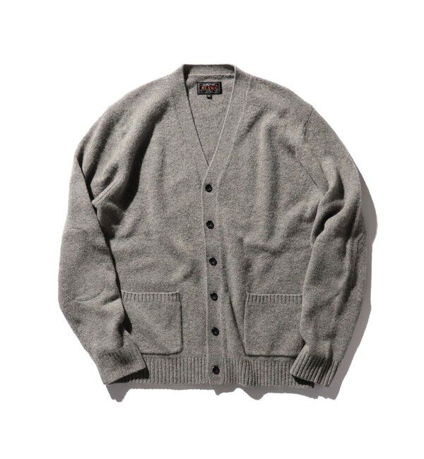 BEAMS PLUS「Cardigan Elbow Patch 7G」|ニット・セーター|GREY