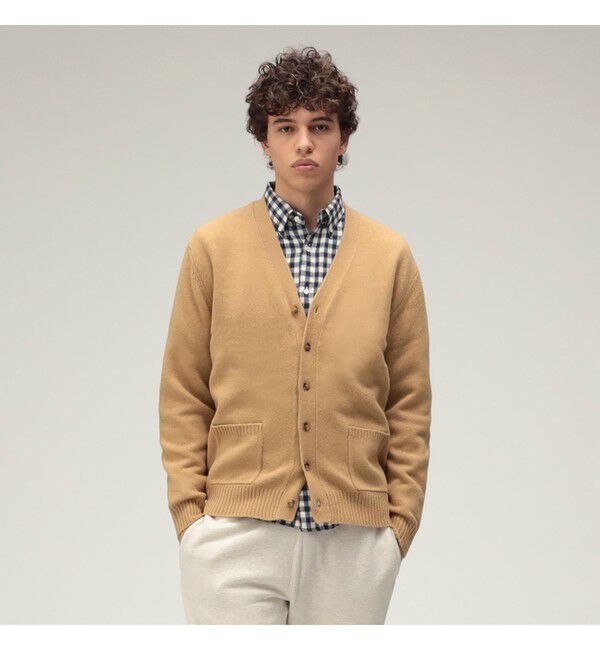 BEAMS PLUS「Cardigan Elbow Patch 7G」|ニット・セーター|