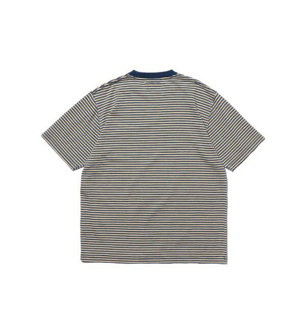BEAMS PLUS「BEAMS PLUS｜Pocket Tee Indigo Stripe｜ポケットT｜大人カジュアル」|Tシャツ・カットソー|