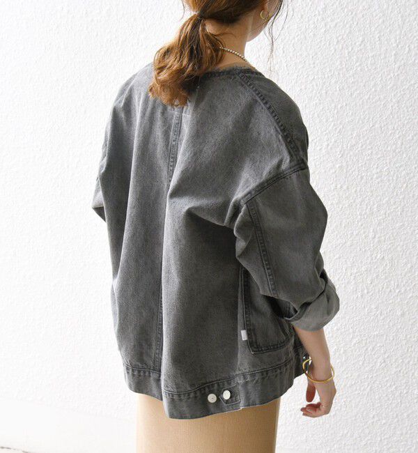 SHIPS any「《一部予約》SHIPS any: ノーカラー デニム ブルゾン［SHIPS any DENIM］」|デニムジャケット|