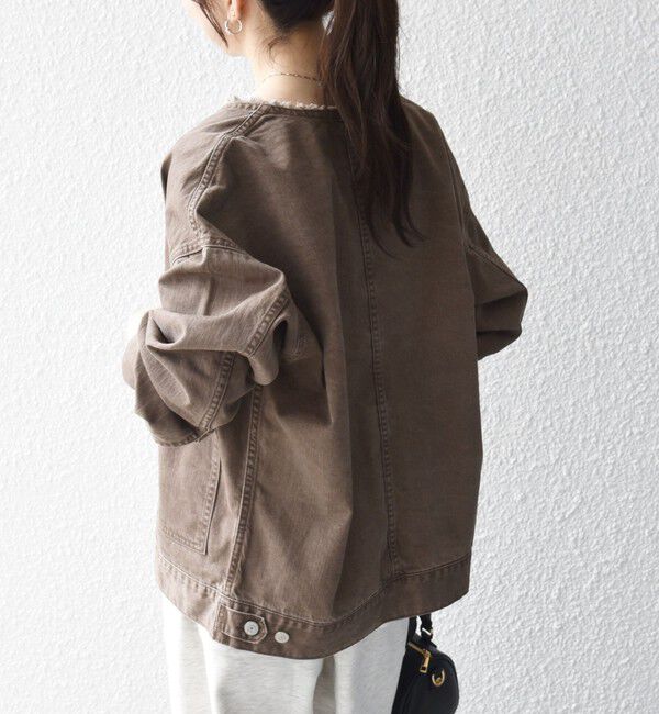 SHIPS any「《一部予約》SHIPS any: ノーカラー デニム ブルゾン［SHIPS any DENIM］」|デニムジャケット|