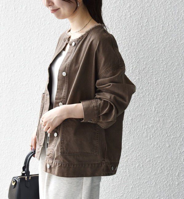 SHIPS any「《一部予約》SHIPS any: ノーカラー デニム ブルゾン［SHIPS any DENIM］」|デニムジャケット|