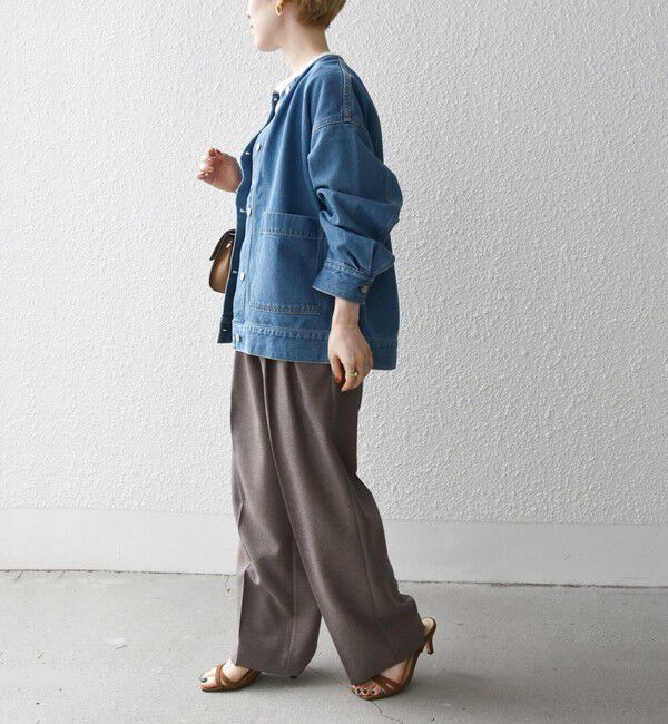 SHIPS any「《一部予約》SHIPS any: ノーカラー デニム ブルゾン［SHIPS any DENIM］」|デニムジャケット|