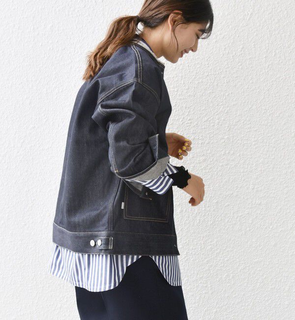 SHIPS any「《一部予約》SHIPS any: ノーカラー デニム ブルゾン［SHIPS any DENIM］」|デニムジャケット|