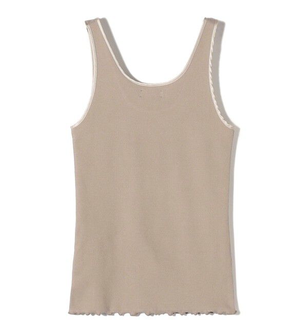 SHIPS for women「SHIPS Primary Navy Label:サテン パイピング リブ タンクトップ」|タンクトップ|