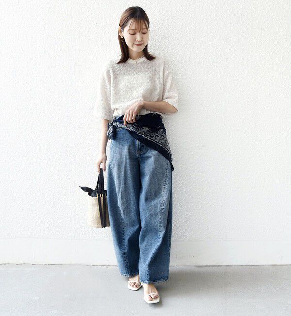 SHIPS for women「〈手洗い可能〉ランダムブルーゼ 5分袖 プルオーバー」|Tシャツ・カットソー|