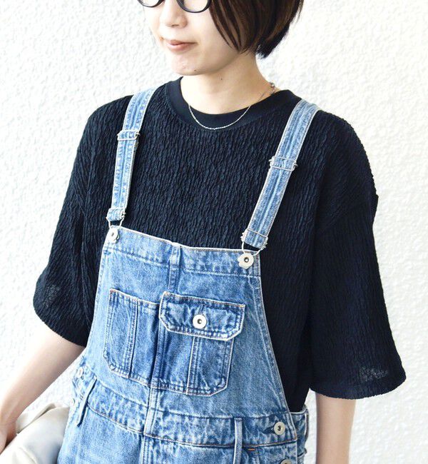 SHIPS for women「〈手洗い可能〉ランダムブルーゼ 5分袖 プルオーバー」|Tシャツ・カットソー|