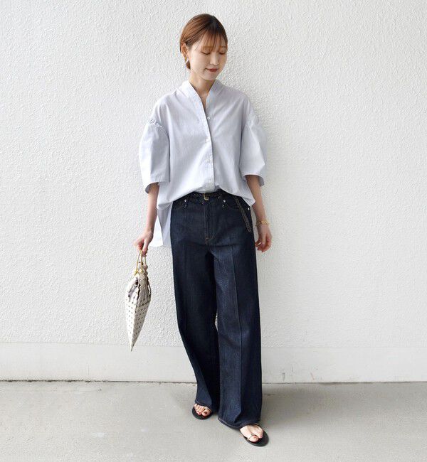 SHIPS for women「〈手洗い可能〉バック フレア 袖 ギャザー スキッパー ブラウス」|シャツ・ブラウス|