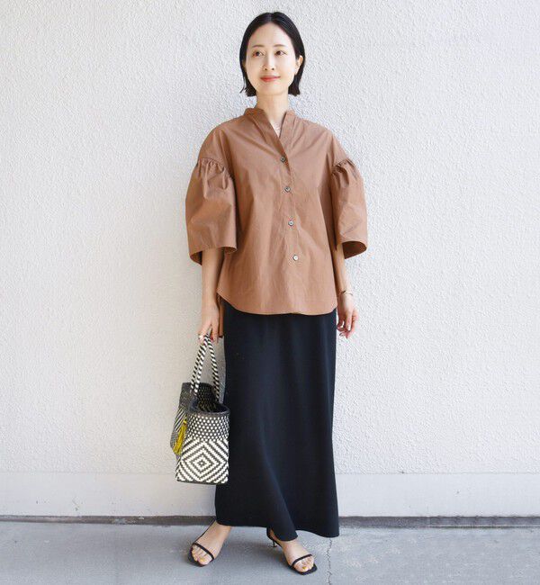 SHIPS for women「〈手洗い可能〉バック フレア 袖 ギャザー スキッパー ブラウス」|シャツ・ブラウス|