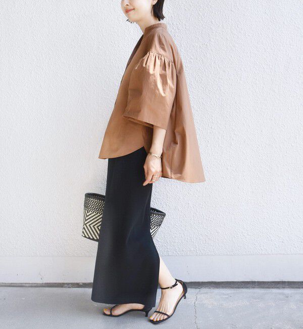 SHIPS for women「〈手洗い可能〉バック フレア 袖 ギャザー スキッパー ブラウス」|シャツ・ブラウス|